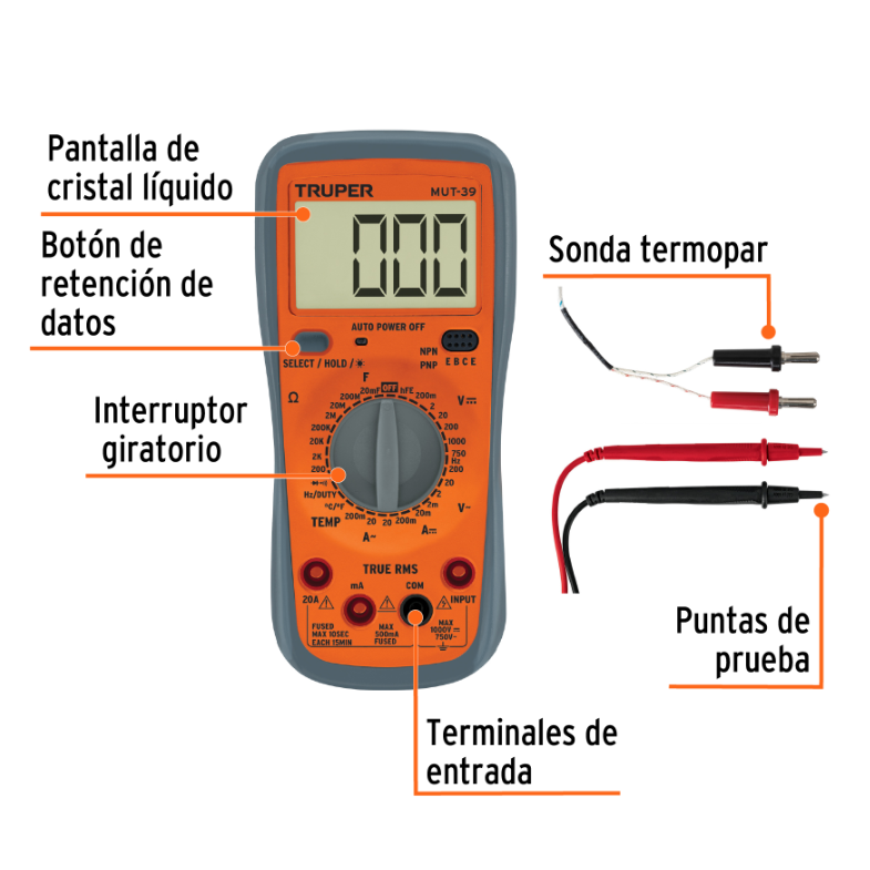 TRUPER MULTIMETRO DIGITAL 10402