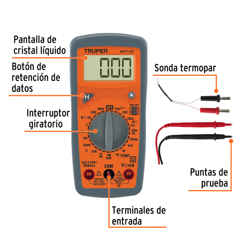 TRUPER MULTIMETRO DIGITAL 10401