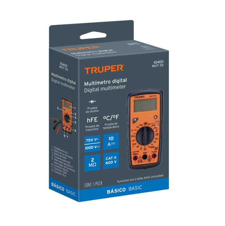 TRUPER MULTIMETRO DIGITAL 10401