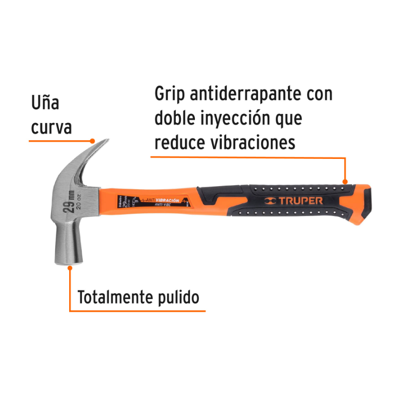 TRUPER MARTILLO 20 OZ MANGO FIBRA DE VIDRIO 10852