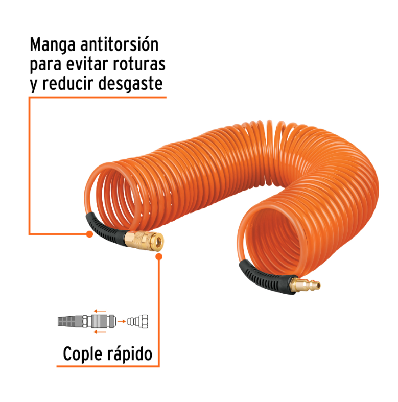 TRUPER MANGUERA PARA AIRE TIPO RESORTE 15 MTS 19075