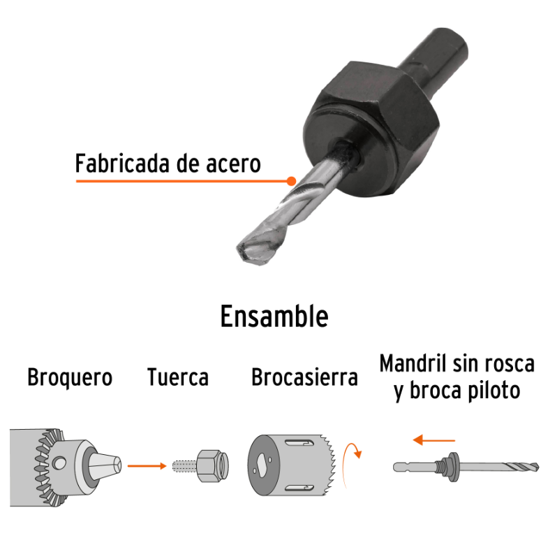 TRUPER MANDRIL PARA BROCASIERRAS 3/4 - 1.1/8" 18143