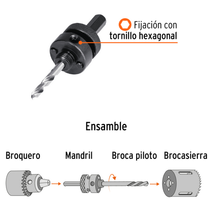 TRUPER MANDRIL PARA BROCA SIERRAS BIMETALICAS 7/16" MAND-7/16 - 18123