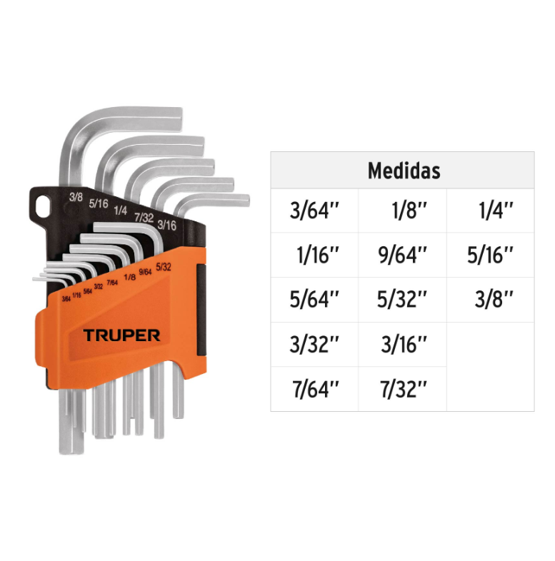 TRUPER LLAVES ALLEN 13 PIEZAS ESTANDAR 15545