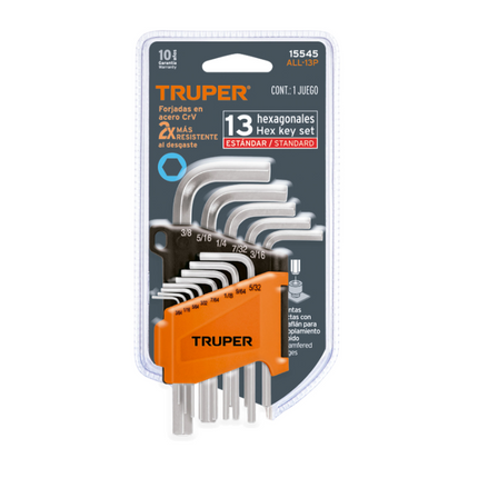 TRUPER LLAVES ALLEN 13 PIEZAS ESTANDAR 15545
