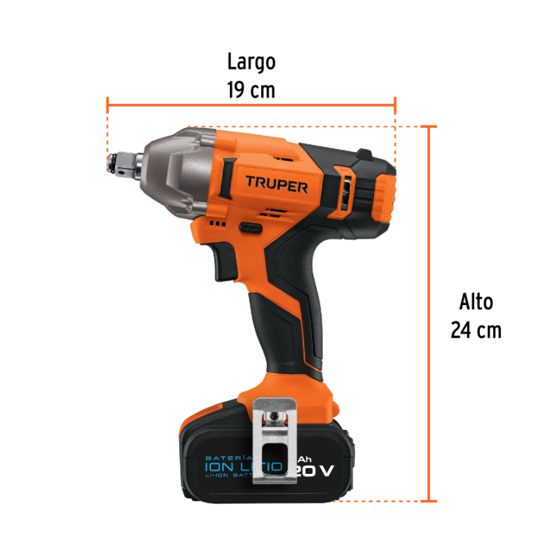 TRUPER LLAVE DE IMPACTO INALAMBRICA 1/2" 101607