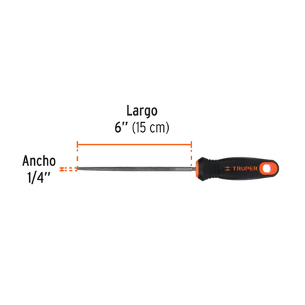 TRUPER LIMA REDONDA BASTARDA CON MANGO 6" 15315