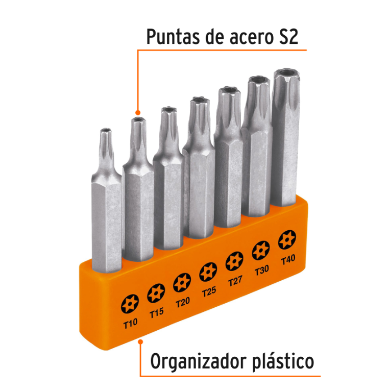 TRUPER JUEGO DE PUNTAS PARA DESARMADOR TORX CON SEGURO 17813