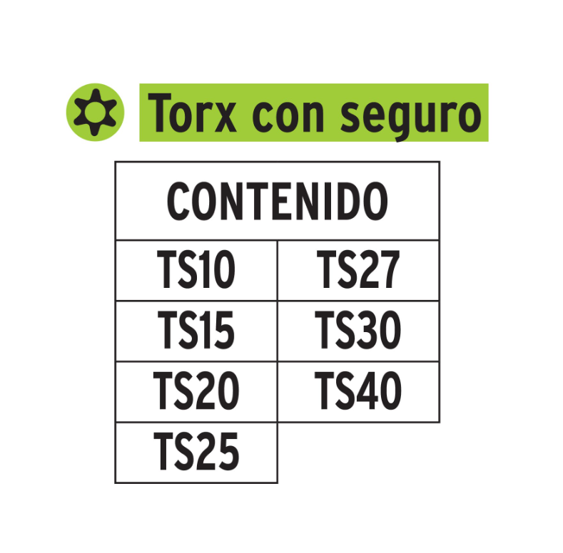 TRUPER JUEGO DE PUNTAS PARA DESARMADOR TORX CON SEGURO 17813