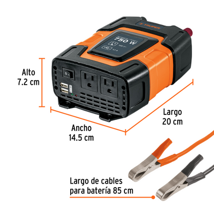 TRUPER INVERSOR DE CORRIENTE CON PUERTOS USB - 10490