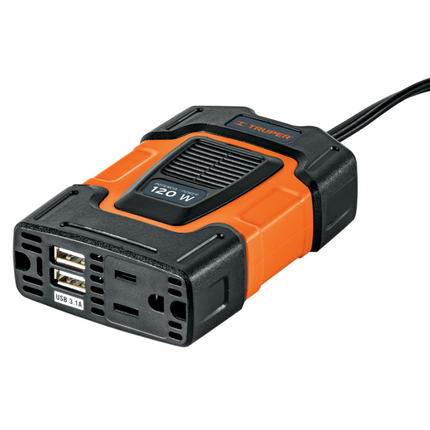 TRUPER INVERSOR DE CORRIENTE 120W CON PUERTOS USB 10447