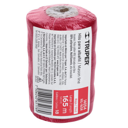 TRUPER HILO PARA ALBAÑIL ROJO 165M 14054