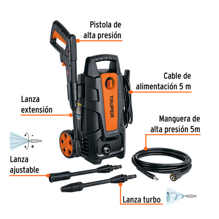 TRUPER HIDROLAVADORA ELECTRICA DE ALTA PRESION 1500PSI 101593