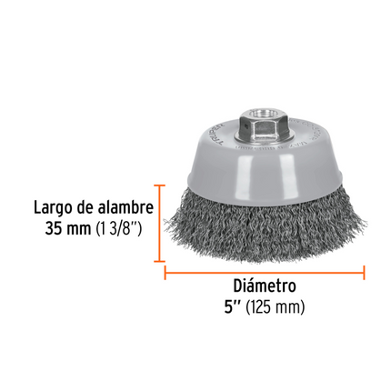 TRUPER GRATA CARDA DE COPA 5" MULTI ROSCA 100859