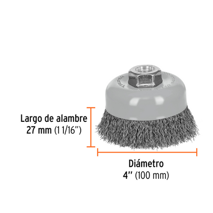 TRUPER GRATA CARDA DE COPA 4" MULTI ROSCA 100858