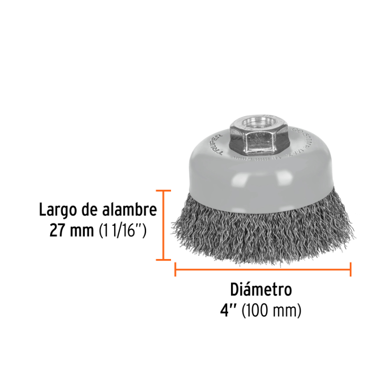 TRUPER GRATA CARDA DE COPA 4" MULTI ROSCA 100858