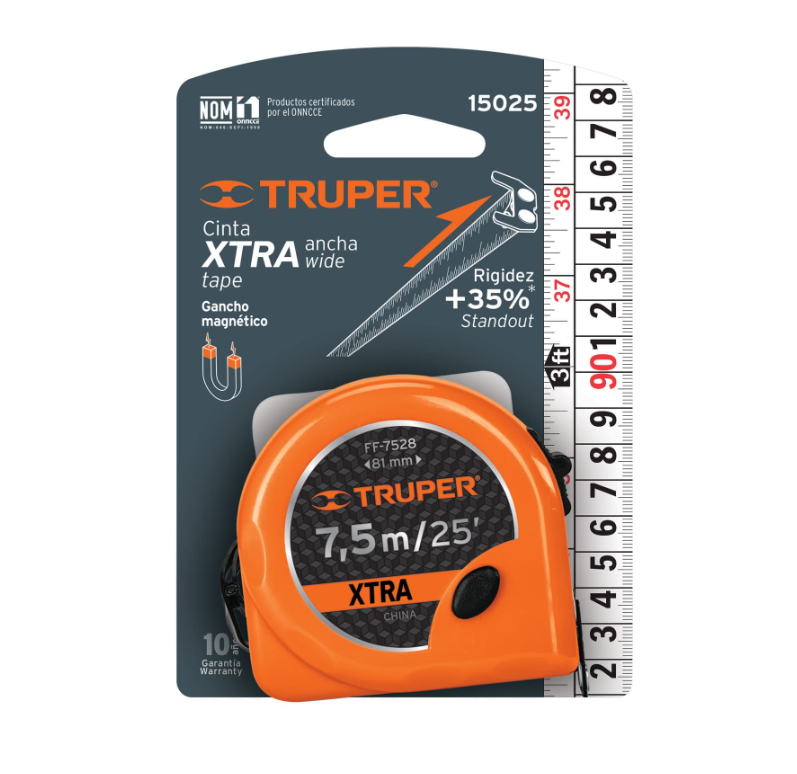 TRUPER FLEXOMETRO 7.5 MTS XTRA 15025