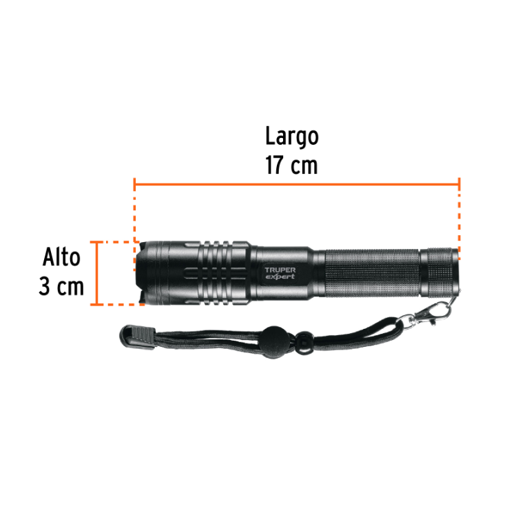 TRUPER EXPERT LINTERNA DE ALUMINIO LED 500 LUMENES LIXR-2AA 16777