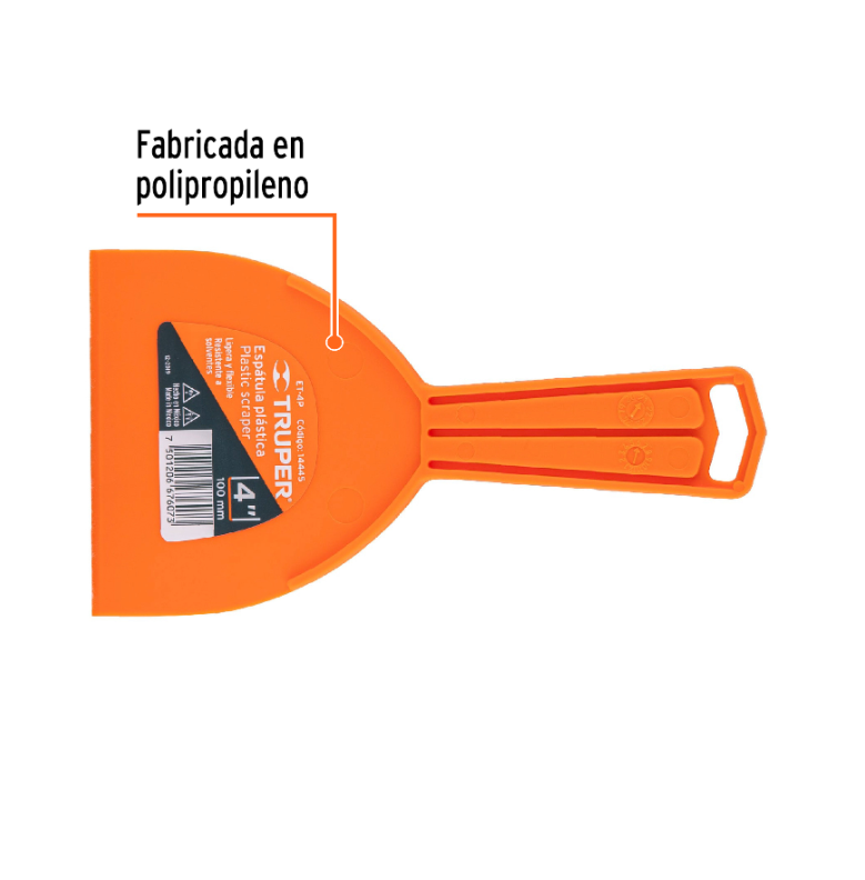 TRUPER ESPATULA PLASTICA CON MANGO 4" 14445