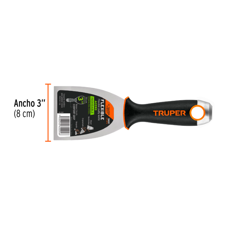 TRUPER ESPATULA FLEXIBLE 3" ACERO INOXIDABLE 15851