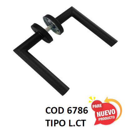 FLEXON MANIJA TIPO L ROSETA REDODA CON BOCALLAVES NEGRO 6786