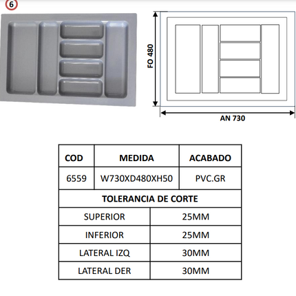 CUBIERTERO PVC 73 X 48 FLEXON - 6559