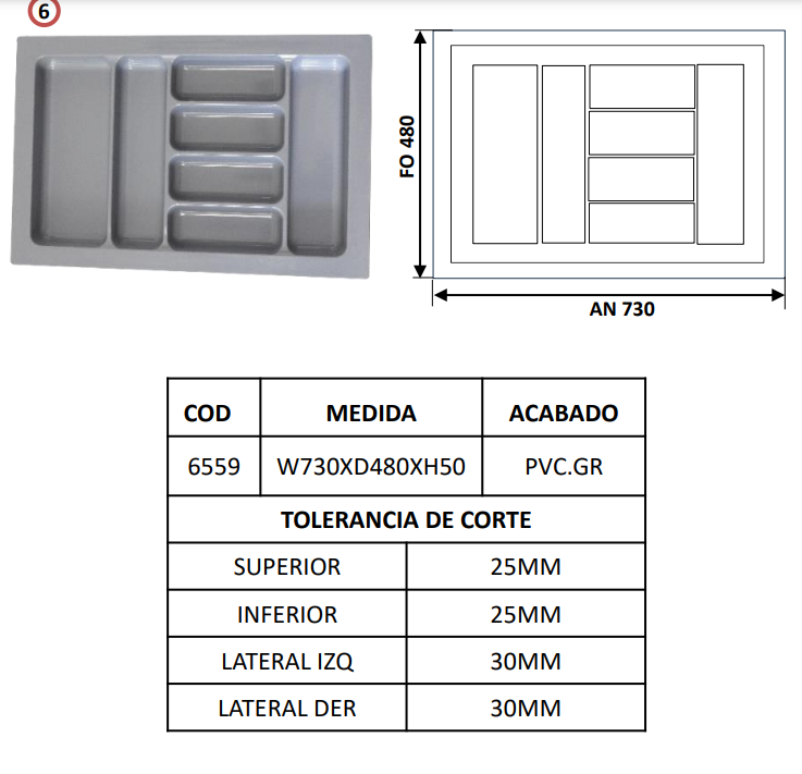 CUBIERTERO PVC 73 X 48 FLEXON - 6559