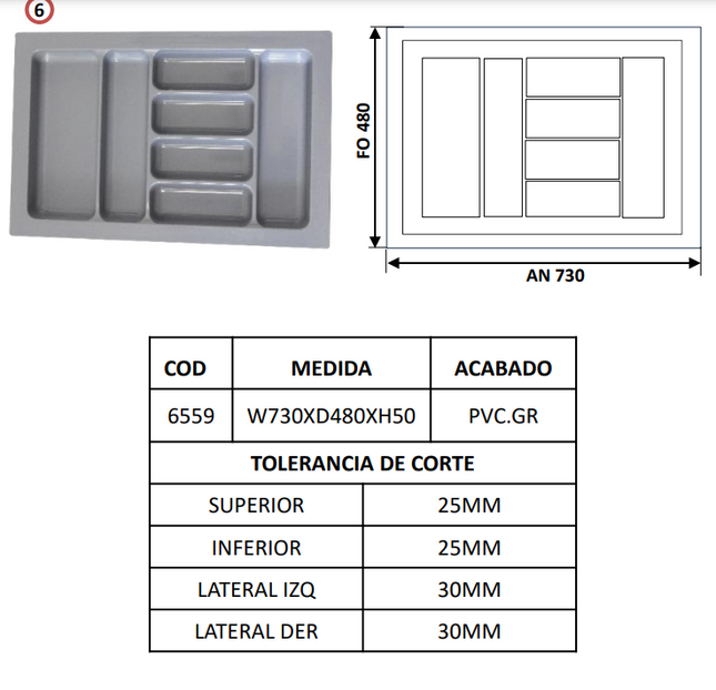 CUBIERTERO PVC 73 X 48 FLEXON - 6559