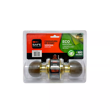 SAFE CERRADURA DE POMO VERONA ECO MADERA ALCOBA 44901