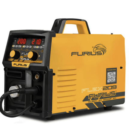 FURIUS FLEX 209 SOLDADOR INVERSOR MULTIPROCESOS PARA MIG-MAG / FLUX /CORED / MMA / TIG LIFT ARC 110/220V 200A FW209