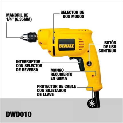 DEWALT TALADRO DE ROTACION 1/4" DWD010
