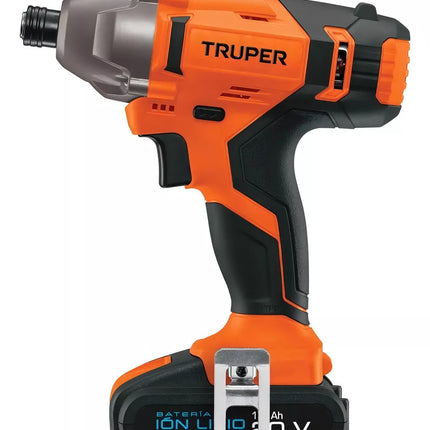 TRUPER DESTORNILLADOR INALAMBRICO DE IMPACTO 20V 1/4" DIMI-20A