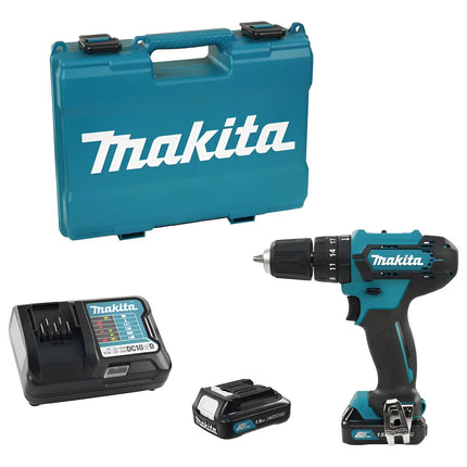 MAKITA TALADRO PERCUTOR INALAMBRICO 3/8" CXT 12V 2BAT 1.5AH Y CARGADOR HP333DWYE