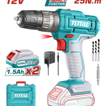TOTAL TALADRO DE IMPACTO DE ION DE LITIO 12V UTIDLI1228