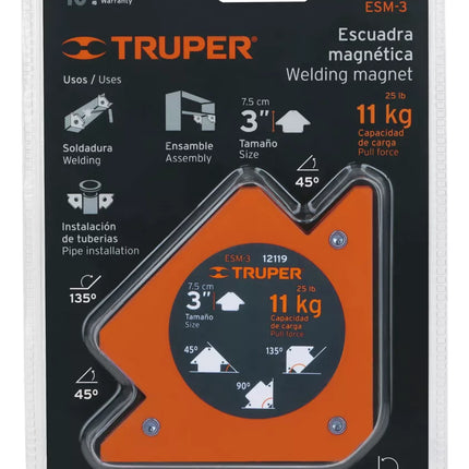 TRUPER ESCUADRA MAGNETICA 3" 11KG 12119 ESM-3