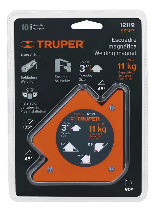 TRUPER ESCUADRA MAGNETICA 3" 11KG 12119 ESM-3