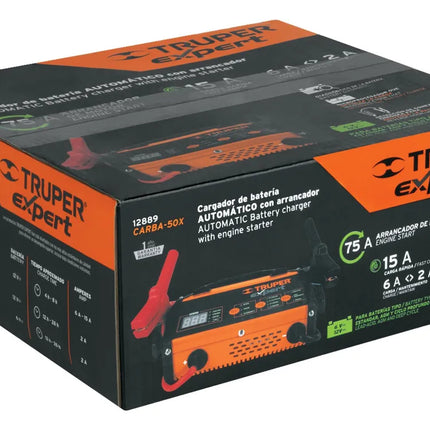 TRUPER CARGADOR DE BATERIA AUTOMATICO CON ARRANCADOR 12889