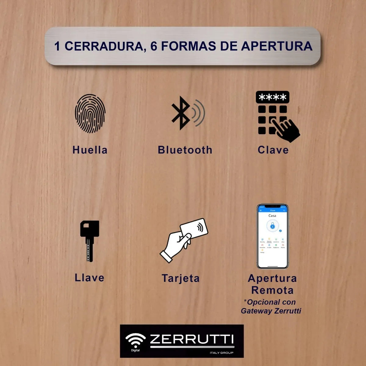 Cerradura Zerrutti Ze 8035 - Automático + Gateway + Sensor