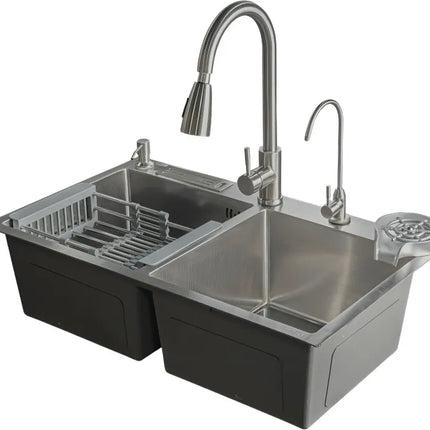 I.O LAVAPLATOS DOBLE EN ACERO INOX