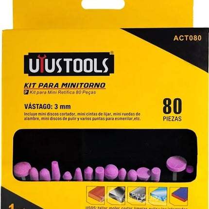 UYUSTOOLS KIT PARA MINITORNO VASTAGO: 3MM ACT080