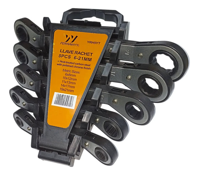 FERRAWY LLAVE RACHET 5PCS 6-21MM YRH5YT