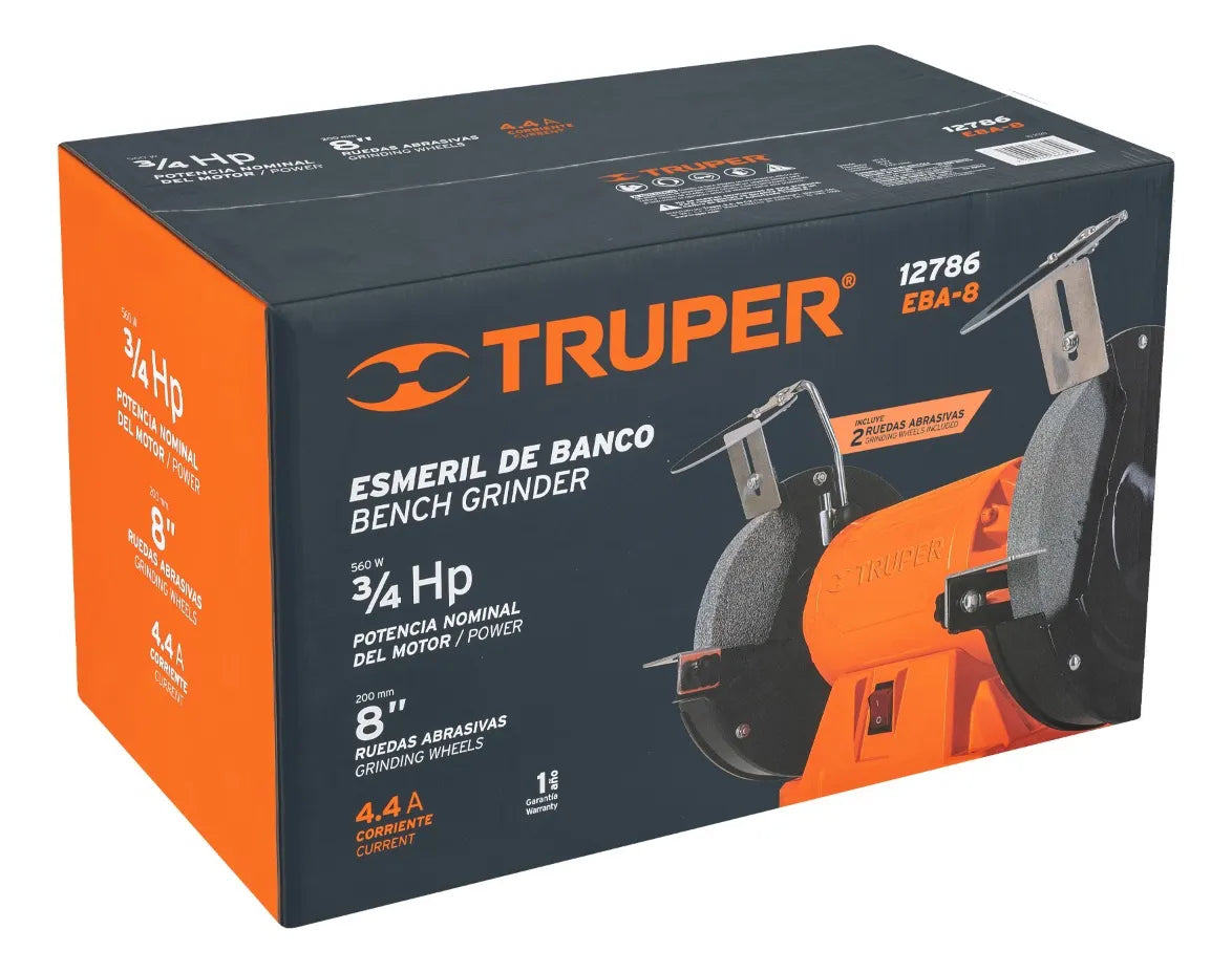 TRUPER ESMERIL DE BANCO 8" 3/4 HP 12786