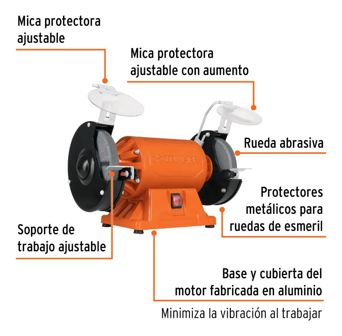 TRUPER ESMERIL DE BANCO 8" 3/4 HP 12786