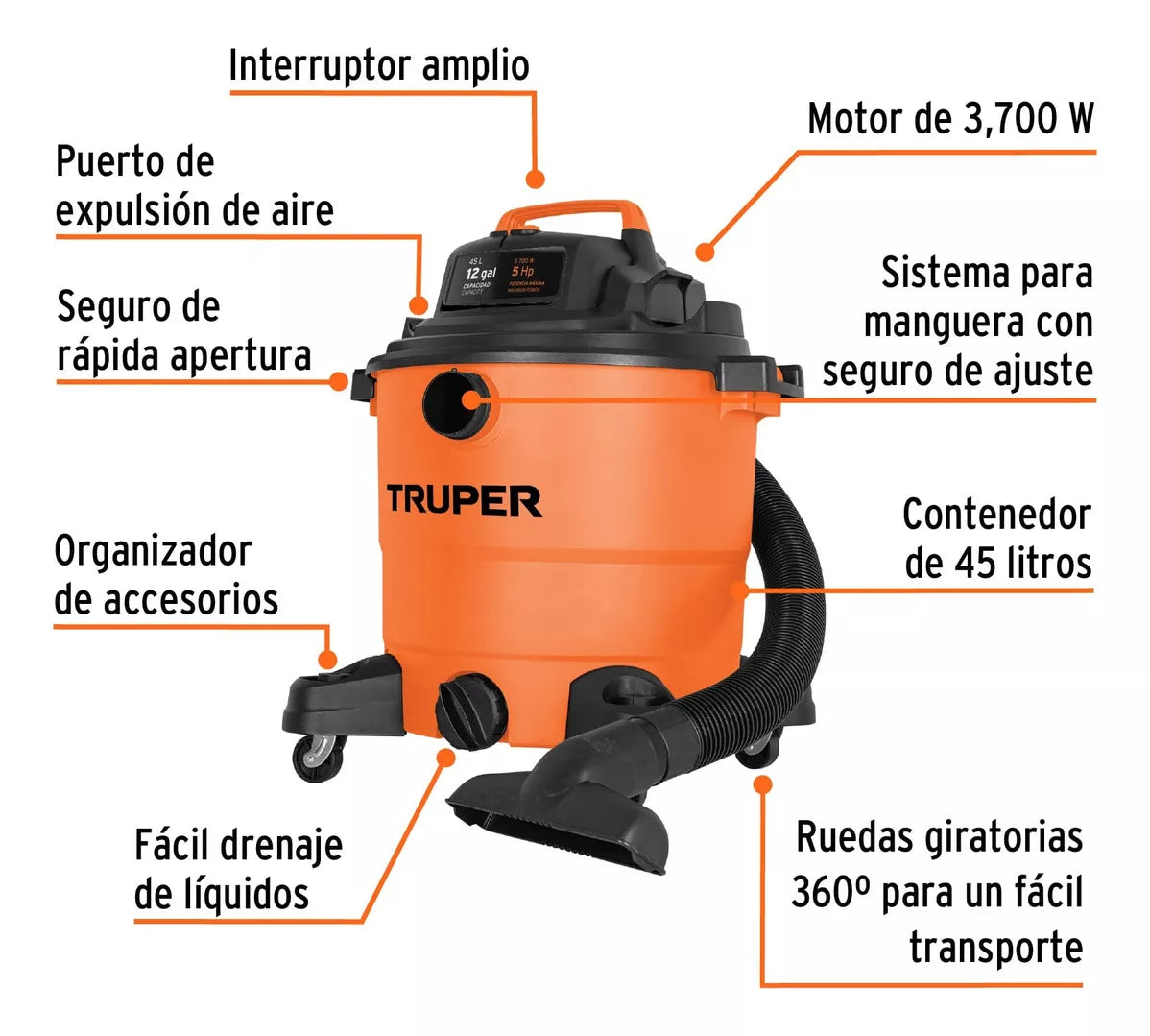 TRUPER ASPIRADORA 12 GALONES 101509