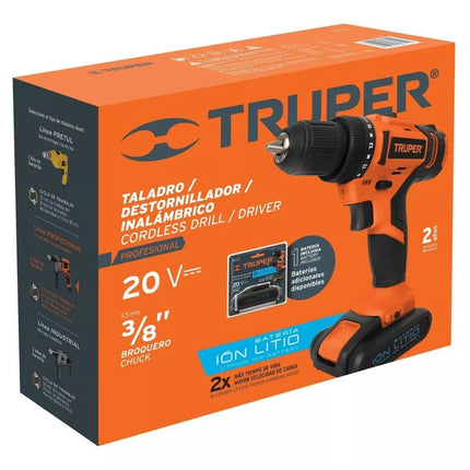 TRUPER TALADRO DESTORNILLADOR INALAMBRICO 3/8 20V 18154