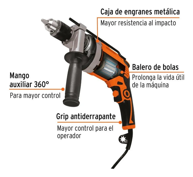 TRUPER TALADRO PERCUTOR ROTOMARTILLO 1/2" 850W 14659