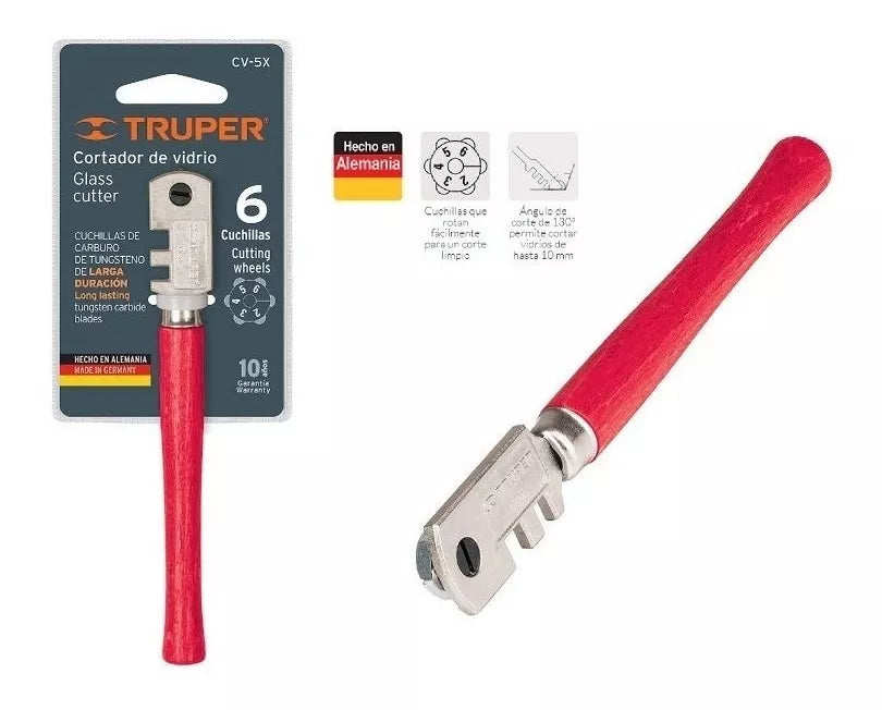 TRUPER CORTADOR DE VIDRIO 6 CUCHILLAS 12954