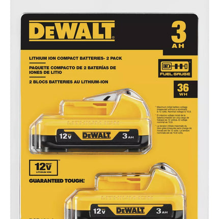 DEWALT PAQUETE DE 2 BATERIAS 3 AMPERIOS 12V DCB124-2