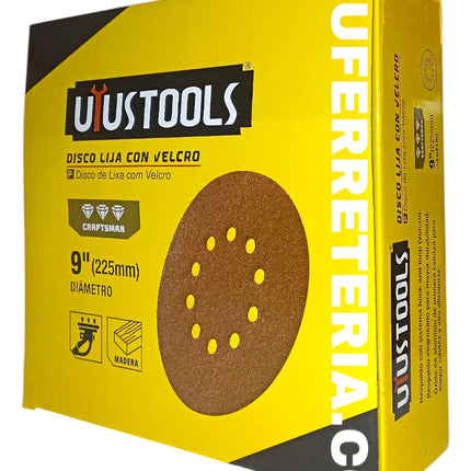 UYUSTOOLS DISCO LIJA CON VELCRO 9'' GRANO 220 LJV9240