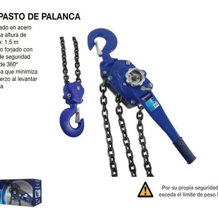 TOOLCRAFT POLIPASTO DE PALANCA 1 TONELADA TC4544